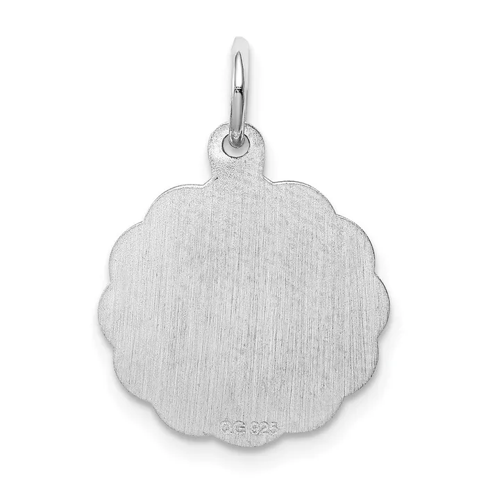 Necklaces TreasureFineJewelers Sterling SilverRhodiumplated Brocaded Letter J Initial Pendant