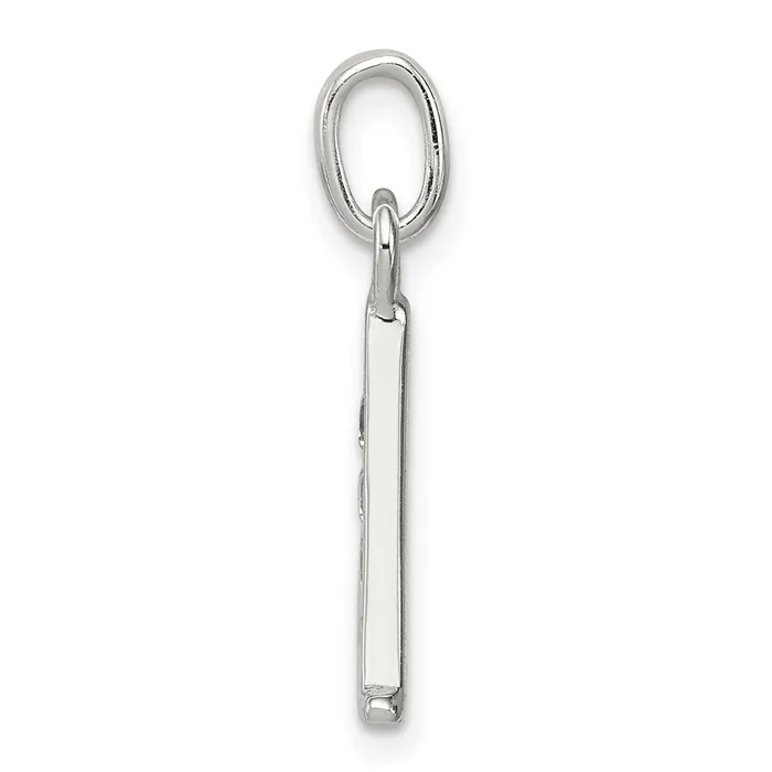 Necklaces TreasureFineJewelers Sterling Silver White CZ Letter A Initial Pendant
