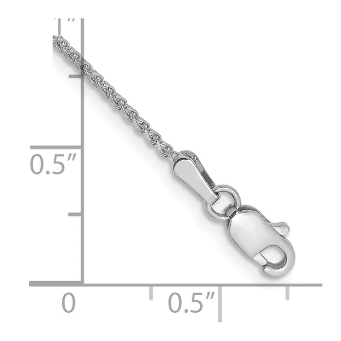 Rings 14K White Gold 10 inch 125mm Diamondcut Spiga with Lobster Clasp Anklet TreasureFineJewelers