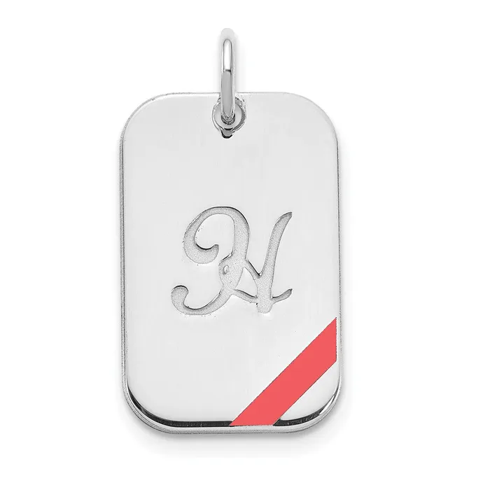 Rings Sterling Silverrhodiumplated Dog Tag Enameled Charm TreasureFineJewelers Rings Sterling Silverrhodiumplated Dog Tag Enameled Charm TreasureFineJewelers