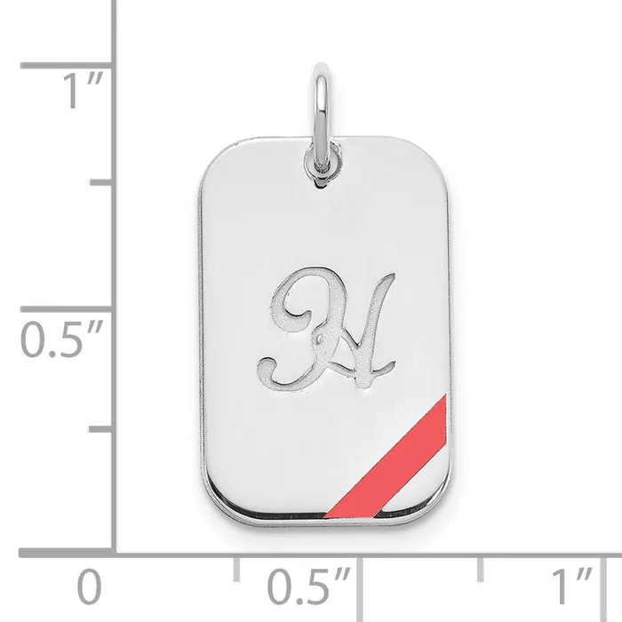 Rings Sterling Silverrhodiumplated Dog Tag Enameled Charm TreasureFineJewelers