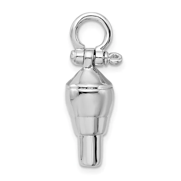 Sterling Silver Polished 3D Swivel wShackle Bail Pendant TreasureFineJewelers Necklaces