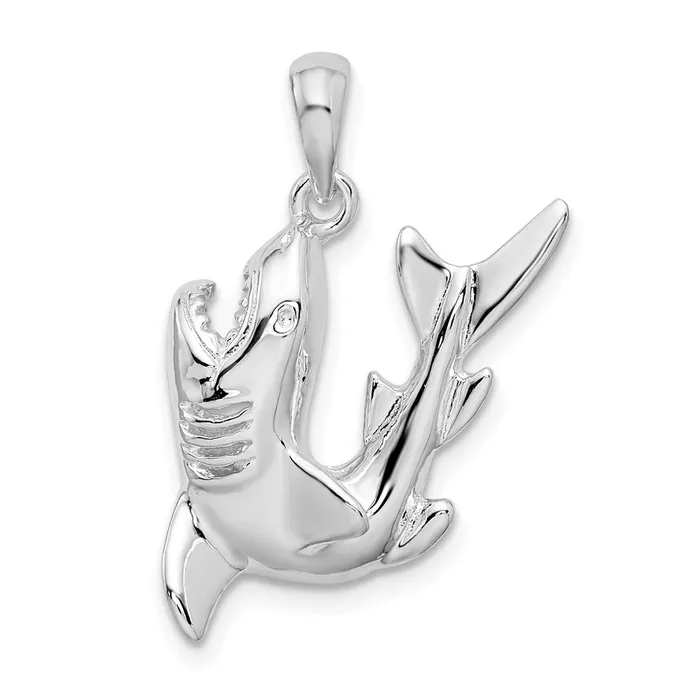 Sterling Silver Polished Jumping Shark Pendant TreasureFineJewelers Necklaces Sterling Silver Polished Jumping Shark Pendant TreasureFineJewelers Necklaces