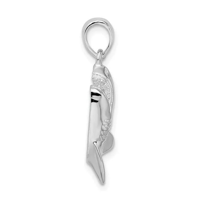 Sterling Silver Polished Jumping Shark Pendant TreasureFineJewelers Necklaces