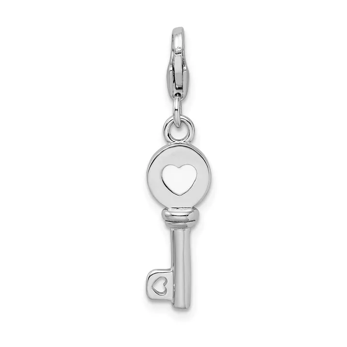 Sterling Silver RH 3D Enameled Key wLobster Clasp Charm TreasureFineJewelers Rings