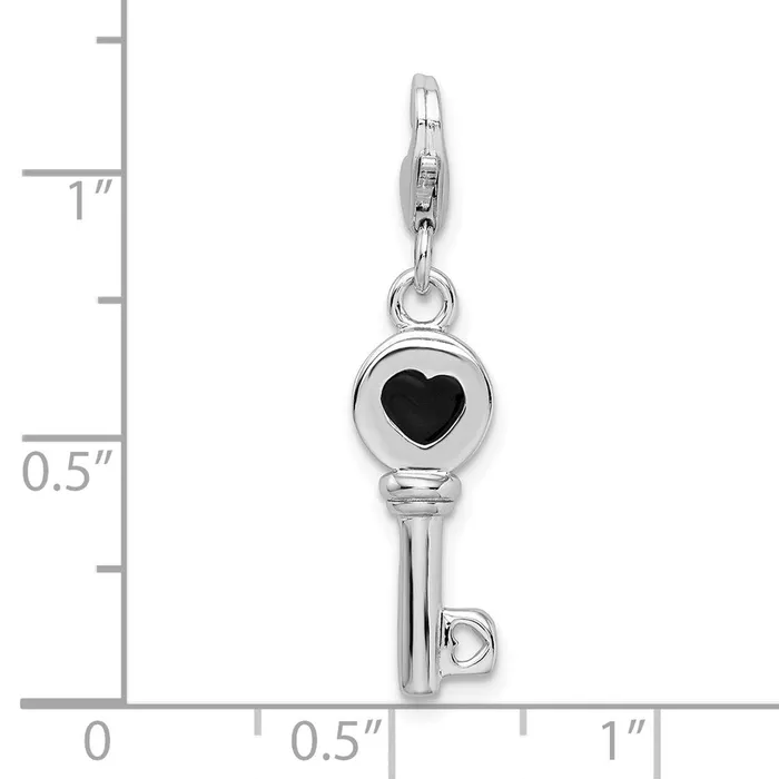 Sterling Silver RH 3D Enameled Key wLobster Clasp Charm TreasureFineJewelers Rings