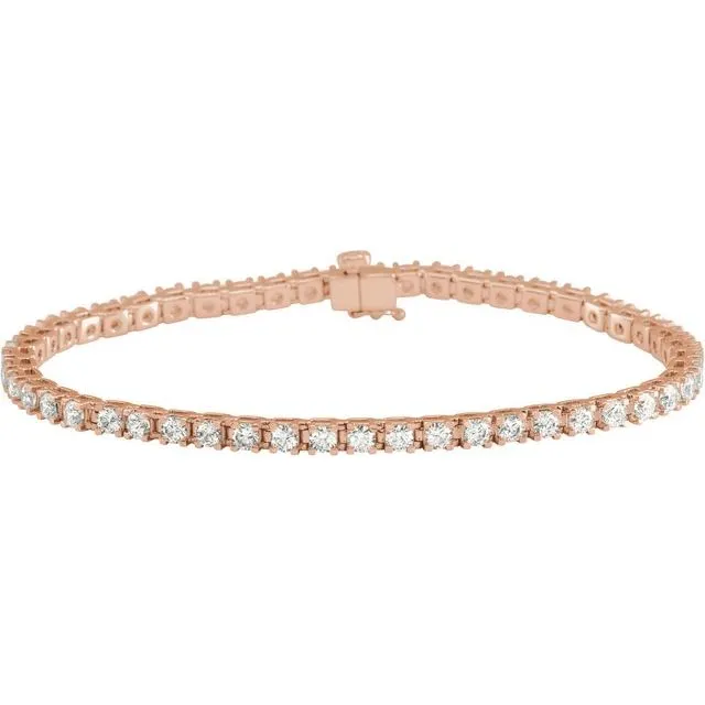 TreasureFineJewelers 14K Rose Gold 4 CTW Natural Diamond Line 7 14 Bracelet Bracelets TreasureFineJewelers 14K Rose Gold 4 CTW Natural Diamond Line 7 14 Bracelet Bracelets