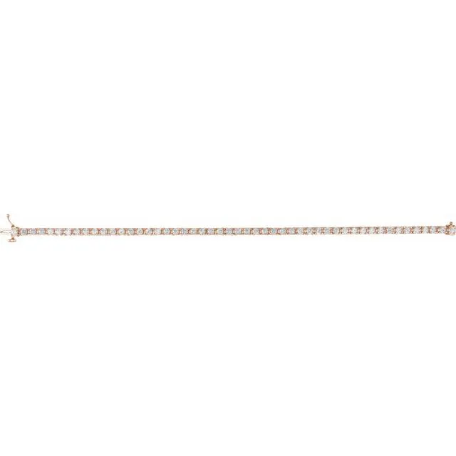 TreasureFineJewelers 14K Rose Gold 4 CTW Natural Diamond Line 7 14 Bracelet Bracelets