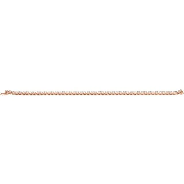 TreasureFineJewelers 14K Rose Gold 4 CTW Natural Diamond Line 7 14 Bracelet Bracelets