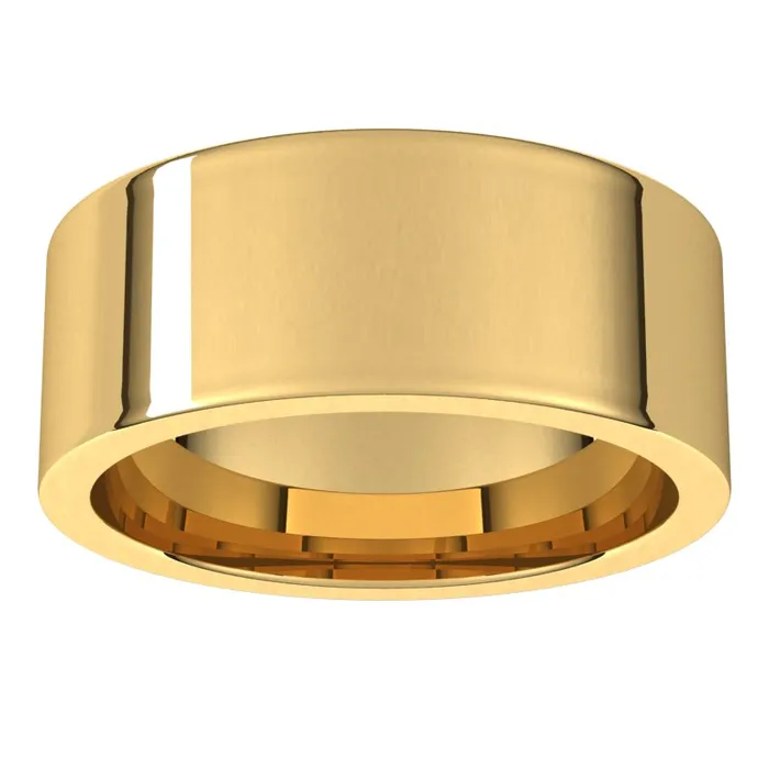 TreasureFineJewelers 14K Yellow Gold 8 mm flat comfort fit Wedding Band Rings