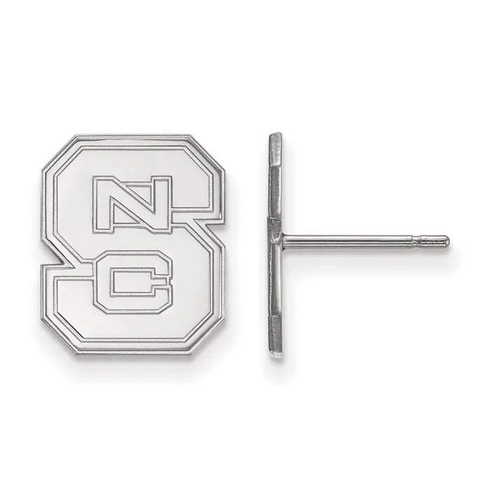 TreasureFineJewelers Earrings 14K White Gold North Carolina State University Small Post Earrings TreasureFineJewelers Earrings 14K White Gold North Carolina State University Small Post Earrings