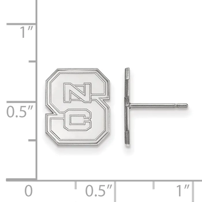 TreasureFineJewelers Earrings 14K White Gold North Carolina State University Small Post Earrings