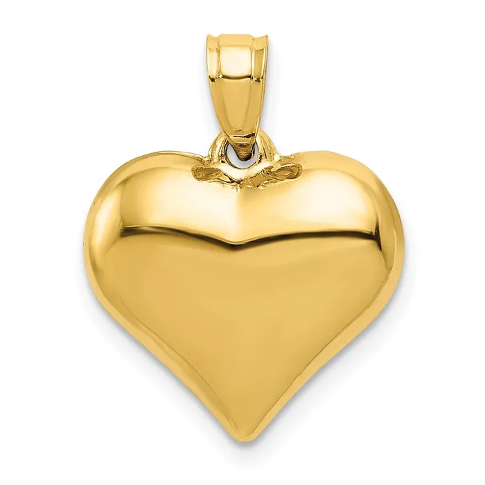 TreasureFineJewelers Necklaces 14K Polished 3D Puffed Heart Pendant