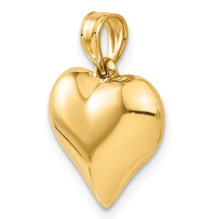 TreasureFineJewelers Necklaces 14K Polished 3D Puffed Heart Pendant
