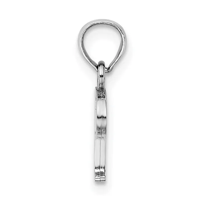 TreasureFineJewelers Necklaces 14K White Gold Polished Block Letter P Initial Pendant