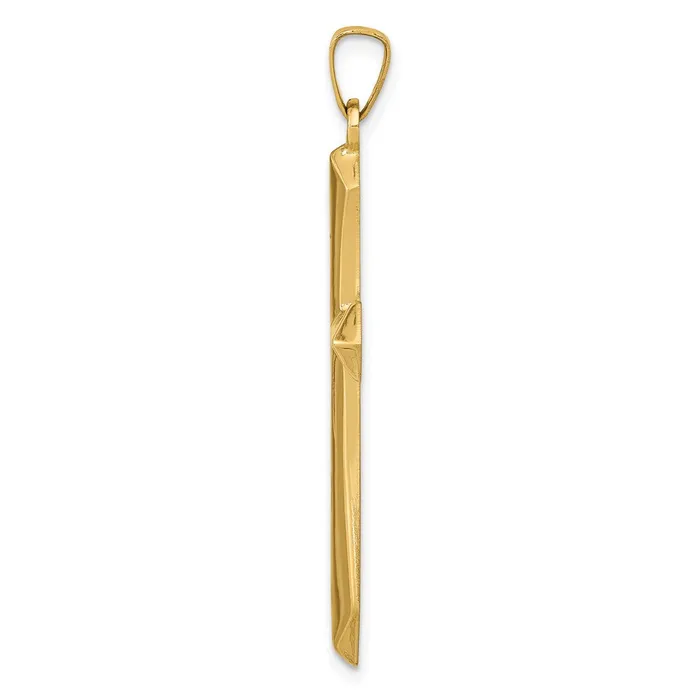 TreasureFineJewelers Necklaces 14k Yellow Gold Polished Passion Cross Pendant