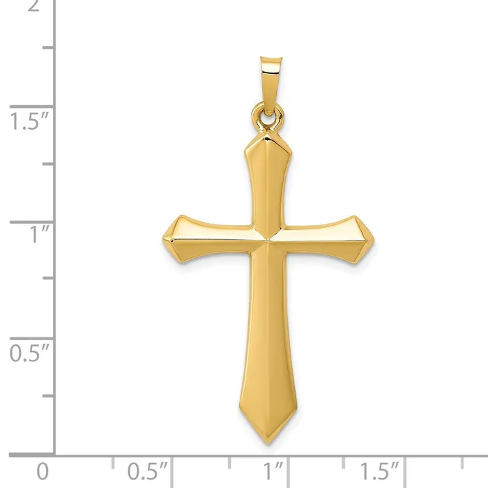 TreasureFineJewelers Necklaces 14k Yellow Gold Polished Passion Cross Pendant