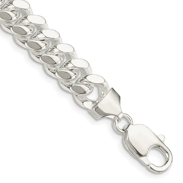 TreasureFineJewelers Rings Sterling Silver 9mm Polished Domed Curb Chain