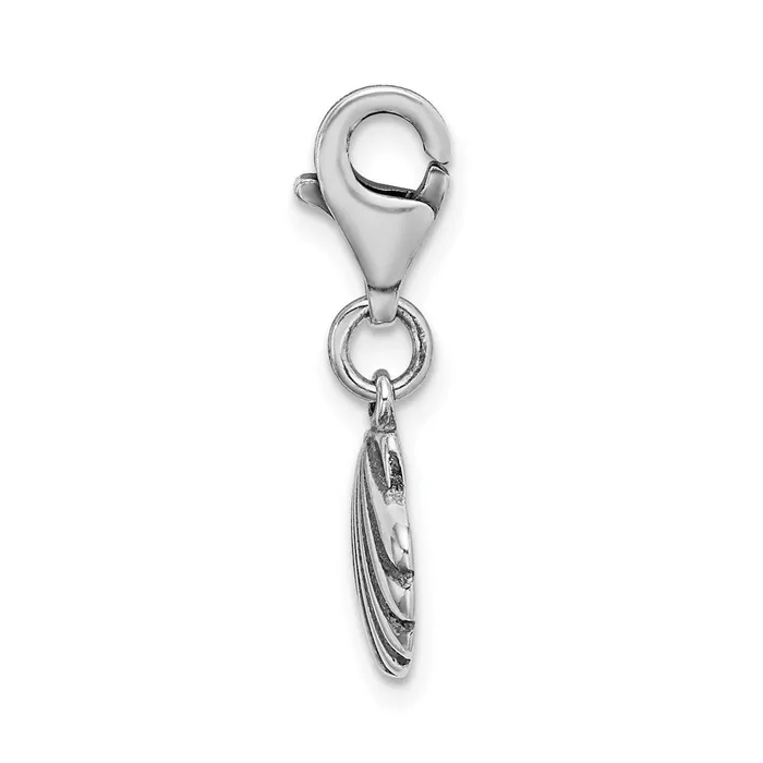 TreasureFineJewelers Sterling Silver Amore La Vita Rhodiumplated Antiqued Clam Shell Charm Rings