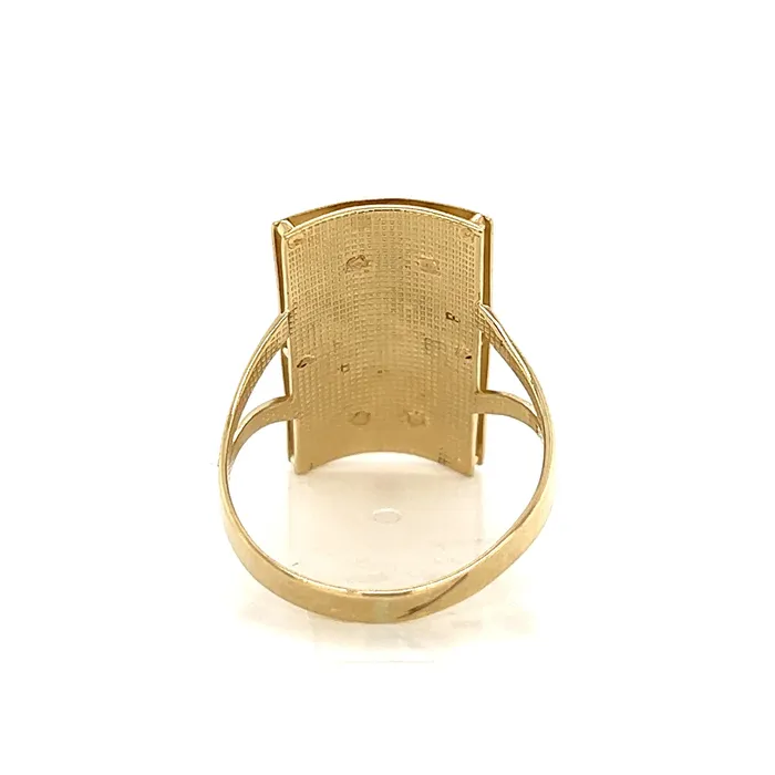 Trendolla Jewelry Rings 14K GOLD Square San Judas Ring CZ diamond