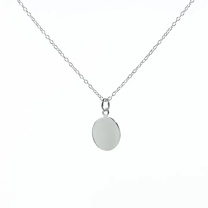 Silver Lotus Necklaces Round Disc Necklace