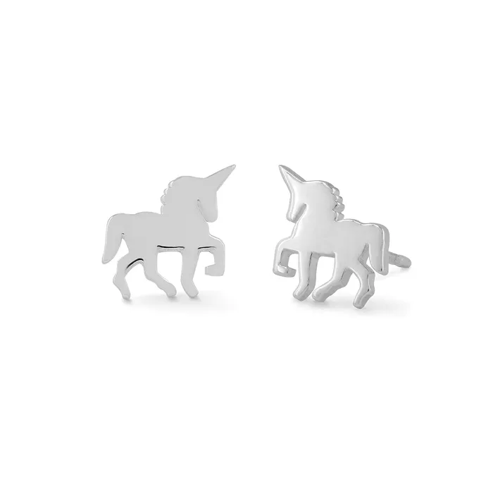 Silver Unicorn Studs Silver Lotus Rings