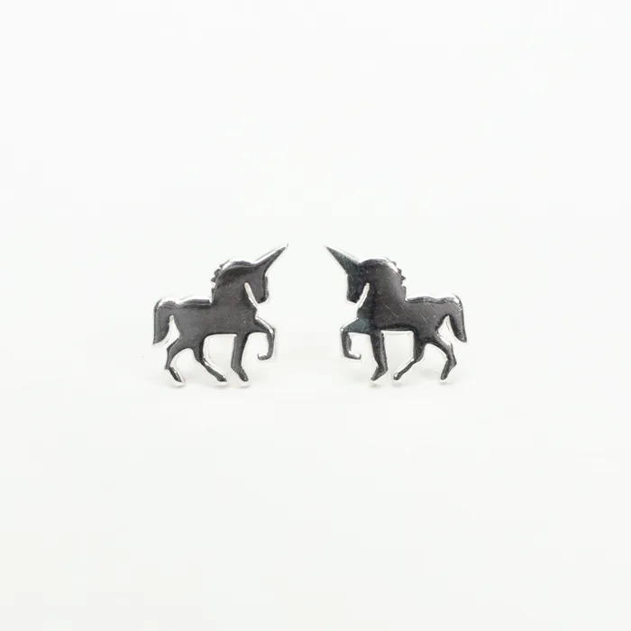Silver Unicorn Studs Silver Lotus Rings