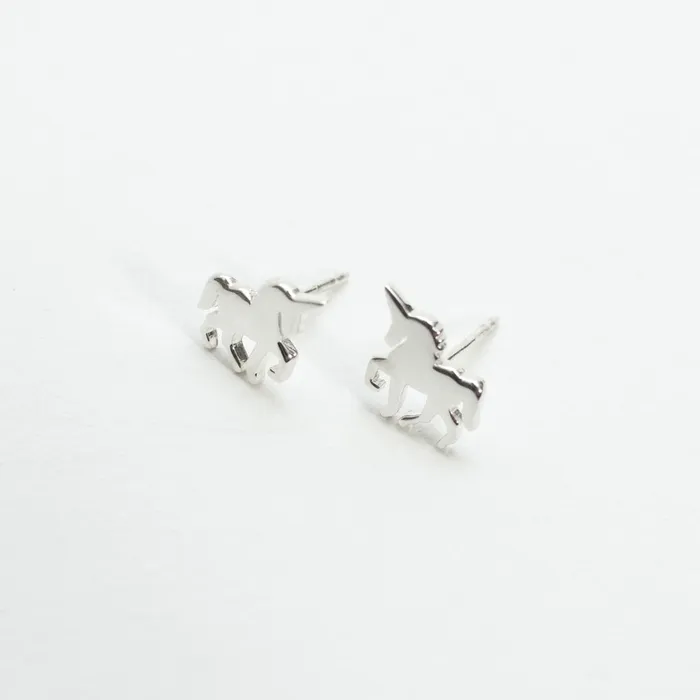 Silver Unicorn Studs Silver Lotus Rings