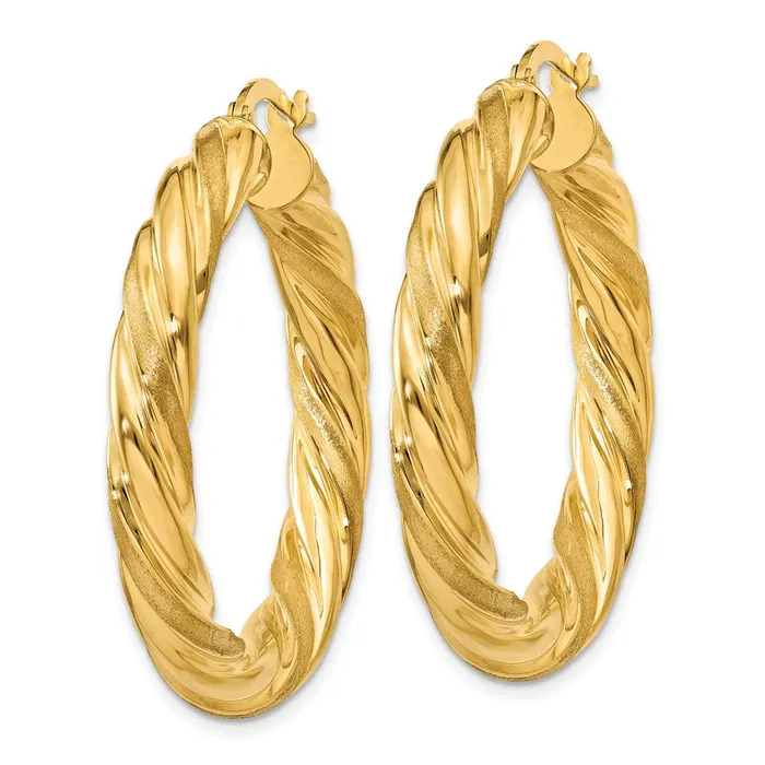 14k 6mm Satin Polished Twisted Hoop EarringsWBCPRE778 WB Choice Jewelry Earrings 14k 6mm Satin Polished Twisted Hoop EarringsWBCPRE778 WB Choice Jewelry Earrings