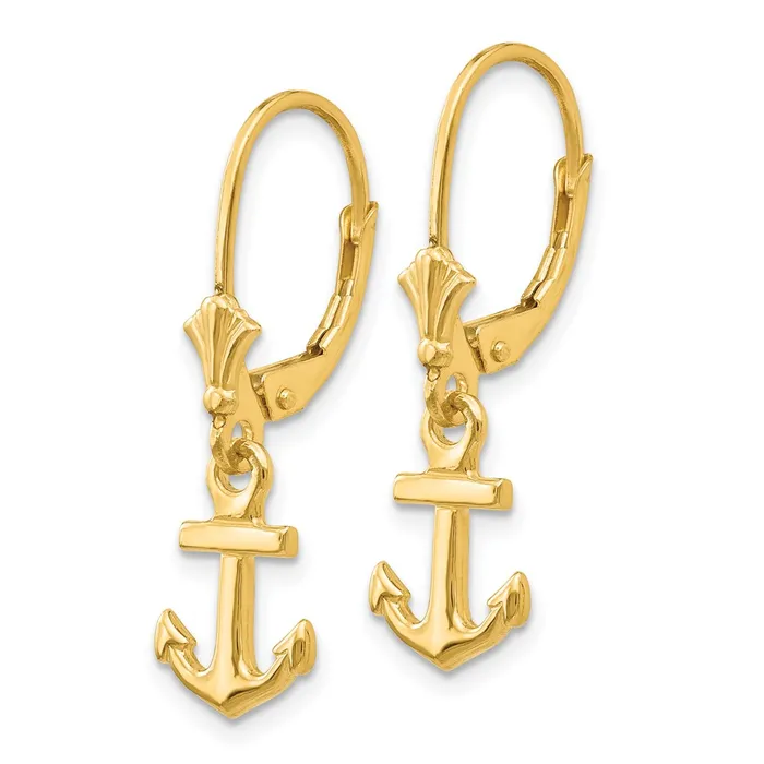 14K Mini Anchor Leverback EarringsWBCK4503 WB Choice Jewelry Earrings 14K Mini Anchor Leverback EarringsWBCK4503 WB Choice Jewelry Earrings
