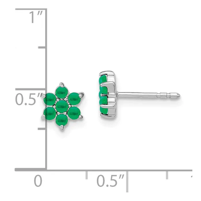 14k White Gold Emerald Floral Post EarringsWBCEM7199EMW WB Choice Jewelry Earrings 14k White Gold Emerald Floral Post EarringsWBCEM7199EMW WB Choice Jewelry Earrings