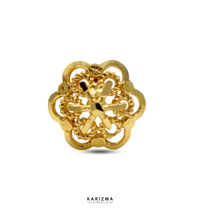 18K Real Gold Indian cultural design Women Nose stud nose ring Push Pin Karizma Jewels Rings