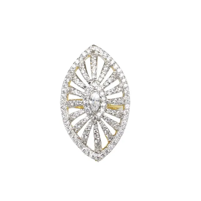 Big Statement Wedding Two Tone Fashion CZ Gold Plated Ring Karizma Jewels Rings