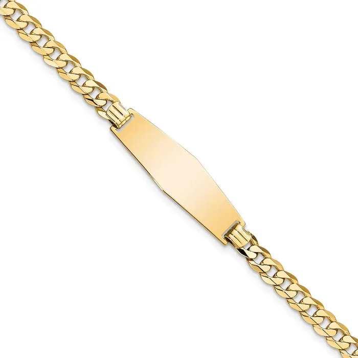 Bracelets 14k Soft Diamond Shape Flat Curb Link ID BraceletWBCLID74C8 WB Choice Jewelry