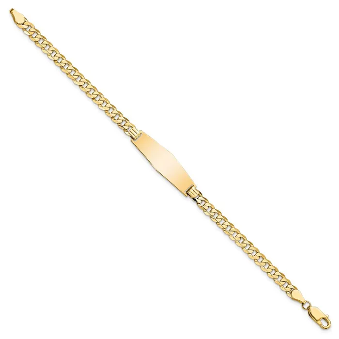 Bracelets 14k Soft Diamond Shape Flat Curb Link ID BraceletWBCLID74C8 WB Choice Jewelry Bracelets 14k Soft Diamond Shape Flat Curb Link ID BraceletWBCLID74C8 WB Choice Jewelry