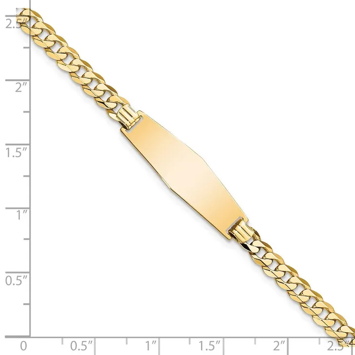 Bracelets 14k Soft Diamond Shape Flat Curb Link ID BraceletWBCLID74C8 WB Choice Jewelry Bracelets 14k Soft Diamond Shape Flat Curb Link ID BraceletWBCLID74C8 WB Choice Jewelry