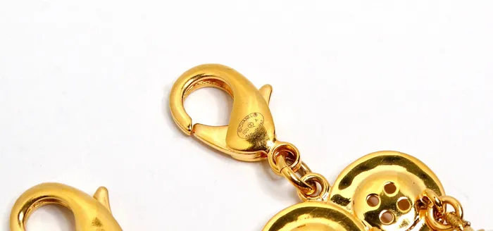 Bracelets Vintage by Misty Chanel Gold Plated CC Button Detail 6Strand Pearl Bracelet
