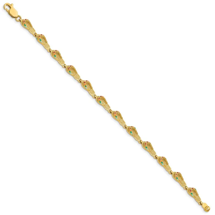Bracelets WB Choice Jewelry 14k w MultiColor Enamel FlipFlop BraceletWBCFB1565725 Bracelets WB Choice Jewelry 14k w MultiColor Enamel FlipFlop BraceletWBCFB1565725