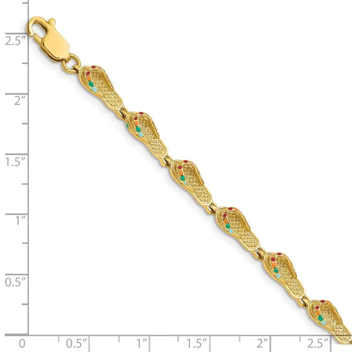Bracelets WB Choice Jewelry 14k w MultiColor Enamel FlipFlop BraceletWBCFB1565725 Bracelets WB Choice Jewelry 14k w MultiColor Enamel FlipFlop BraceletWBCFB1565725
