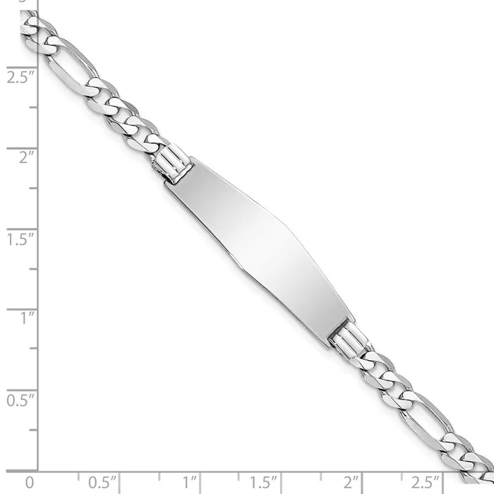 Bracelets WB Choice Jewelry 14k WG Figaro Link Soft Diamond Shape ID BraceletWBCLID78CW8