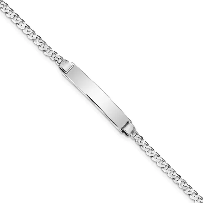 Bracelets WB Choice Jewelry 14k WG Flat Curb Link ID BraceletWBCLID83W8