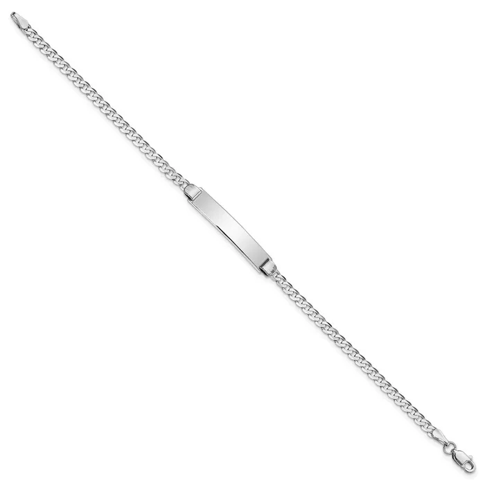 Bracelets WB Choice Jewelry 14k WG Flat Curb Link ID BraceletWBCLID83W8 Bracelets WB Choice Jewelry 14k WG Flat Curb Link ID BraceletWBCLID83W8
