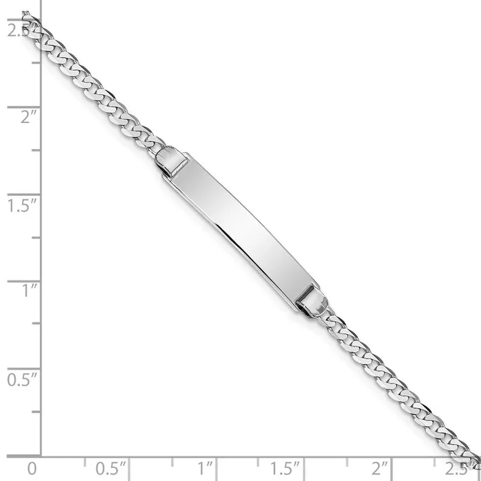 Bracelets WB Choice Jewelry 14k WG Flat Curb Link ID BraceletWBCLID83W8 Bracelets WB Choice Jewelry 14k WG Flat Curb Link ID BraceletWBCLID83W8