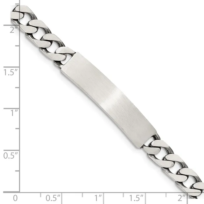 Bracelets WB Choice Jewelry Sterling Silver 8inch Engraveable Antiqued Curb Link ID BraceletWBCQID1208 Bracelets WB Choice Jewelry Sterling Silver 8inch Engraveable Antiqued Curb Link ID BraceletWBCQID1208