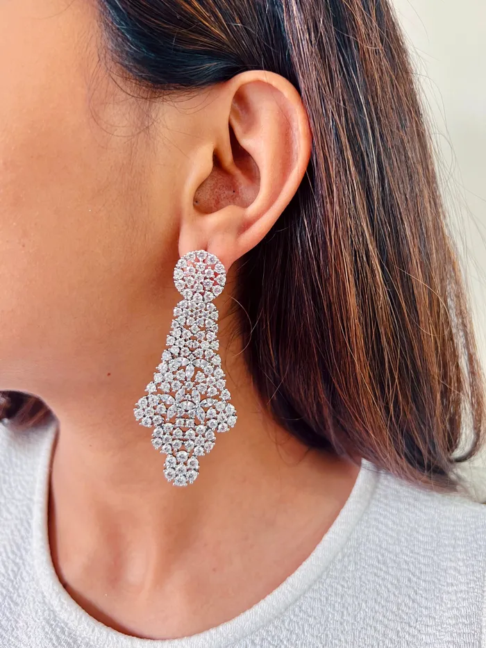 Brie Diamonte Set Necklace Earrings PRERTO ECOMMERCE PRIVATE LIMITED Earrings