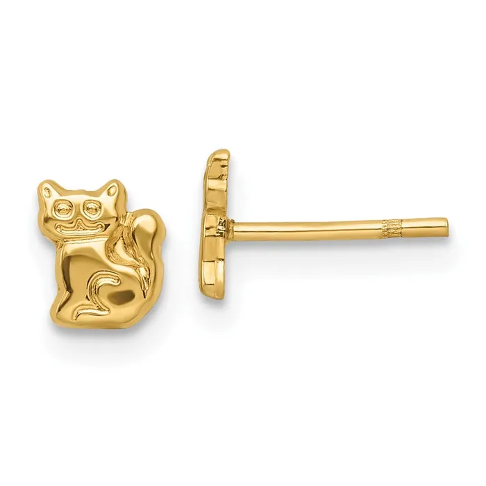 Earrings WB Choice Jewelry 14k Madi K Polished Cat Post EarringsWBCGK1150
