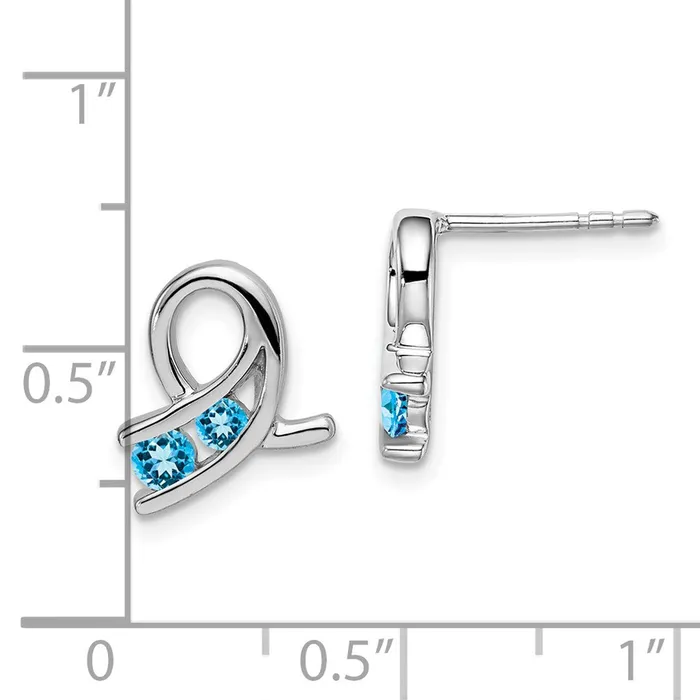 Earrings WB Choice Jewelry 14k White Gold Blue Topaz EarringsWBCEM7120BTW Earrings WB Choice Jewelry 14k White Gold Blue Topaz EarringsWBCEM7120BTW