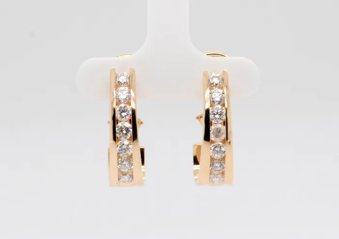 FULLERS PURCHASE FROM PUBLIC 14KY 200 Cttw Diamond Hoop Earrings Earrings FULLERS PURCHASE FROM PUBLIC 14KY 200 Cttw Diamond Hoop Earrings Earrings