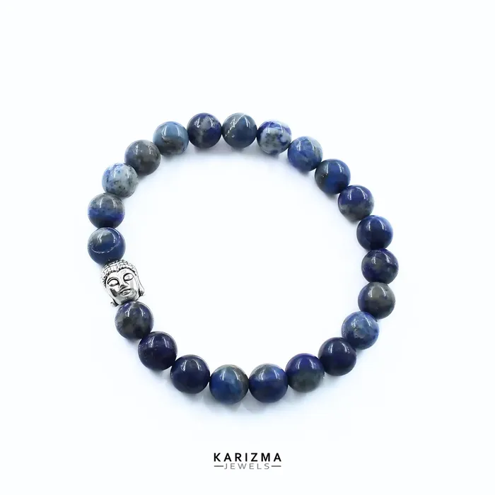 Natural Lapis stones With Buddha Face Reiki Healing Meditation and Protections Crysta Beads Wrist Bracelet Karizma Jewels Bracelets