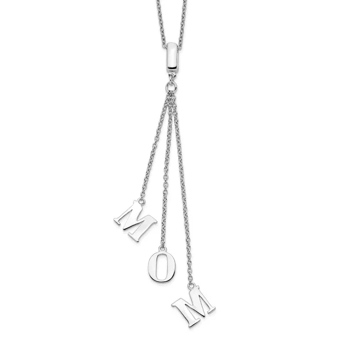 Necklaces WB Choice Jewelry Sterling Silver Rhodiumplated CZ w2in ext MOM YNecklaceWBCQG438816 Necklaces WB Choice Jewelry Sterling Silver Rhodiumplated CZ w2in ext MOM YNecklaceWBCQG438816